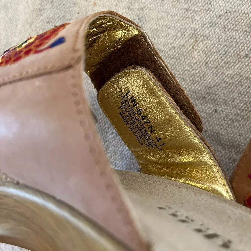 Alegria Woman's Linn Embroidered Bohemia Hippie Wedge Sandals Sz 10.5-11 - Picture 9 of 9